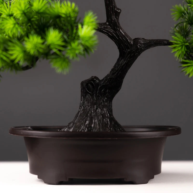 Plantas de Pinheiro Artificiais Bonsai Enfeites de Árvore Falsos 27cm