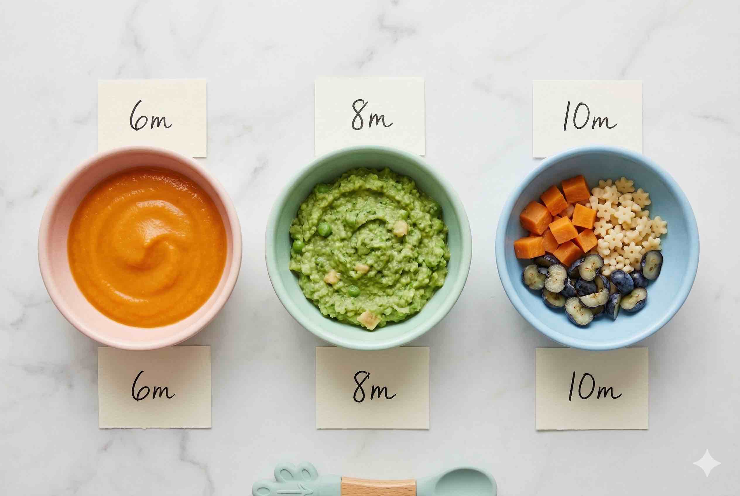 Texturas de comida por fase do bebê