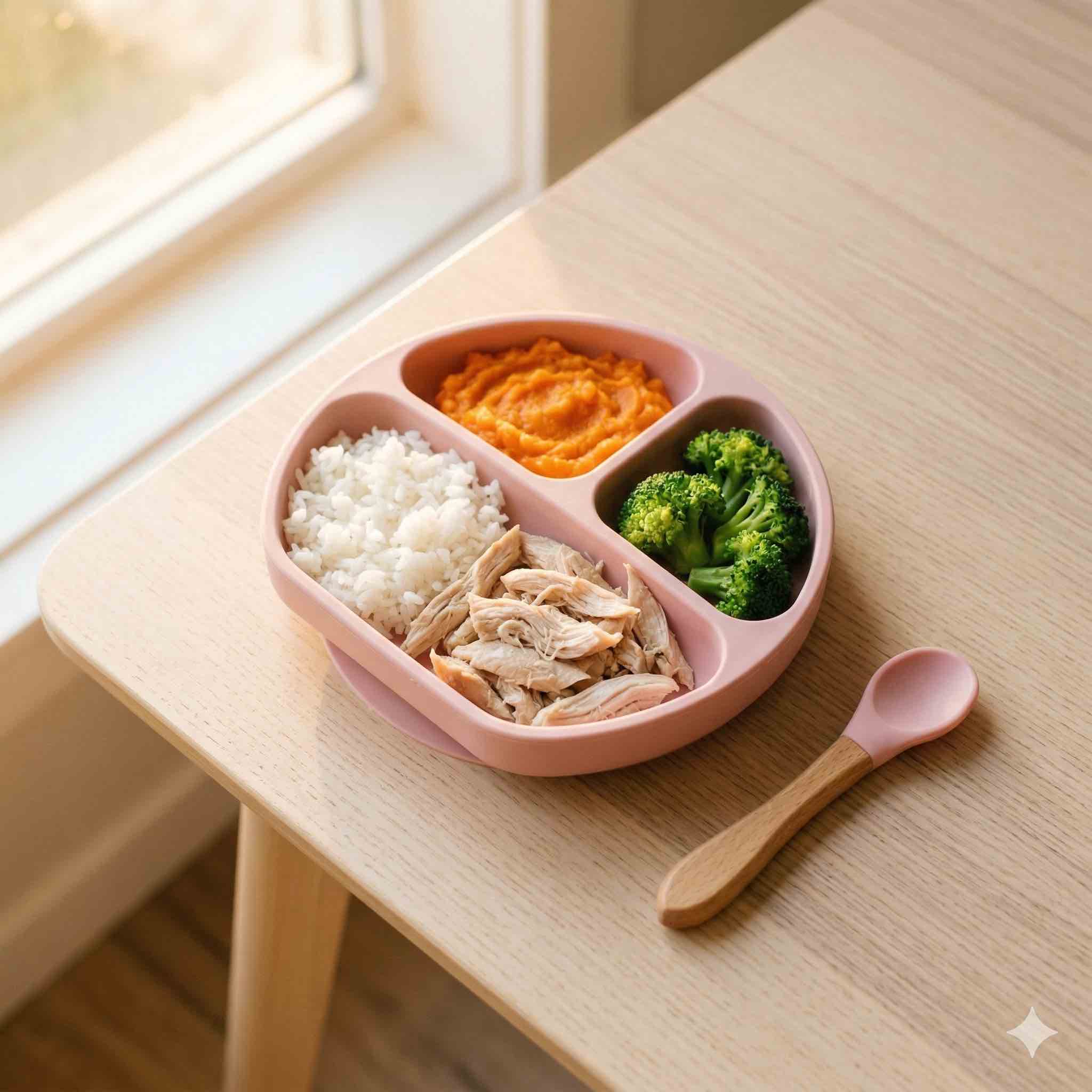 Prato do bebê montado com a fórmula